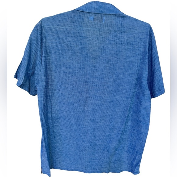 Onia / Men's Blue Short Sleeve Button Down Shirt, Size Large - Picture 6 of 7